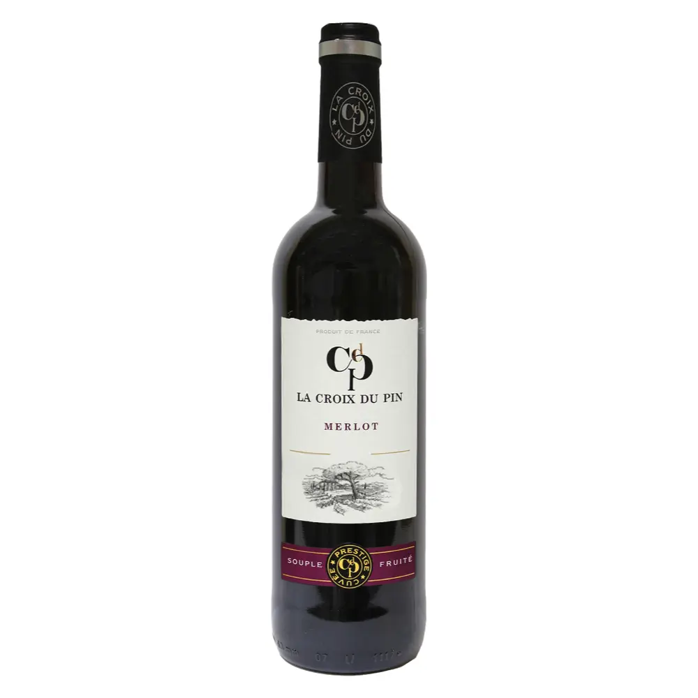 Rượu Vang Đỏ, Merlot Pays d'Oc 2020, Souple Fruité, 13% (75cl) - LA CROIX DU PIN